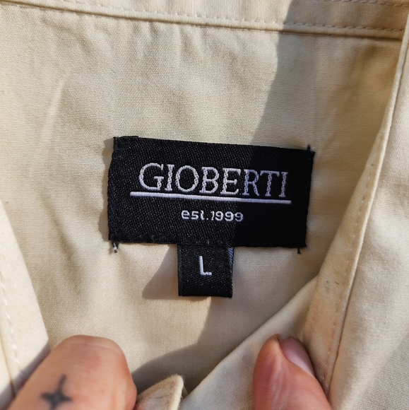 Mens cream pearl snap button down - Picture 4 of 5